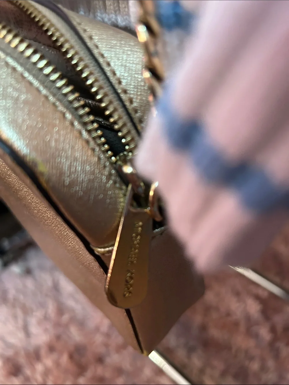 Michael Kors Metallic Gold Leather Crossbody